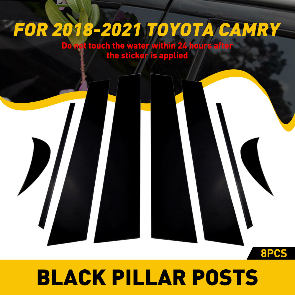 8X Car Pillar Posts Trim Decorative Cover For 2018-2021 Toyota Camry Accessories