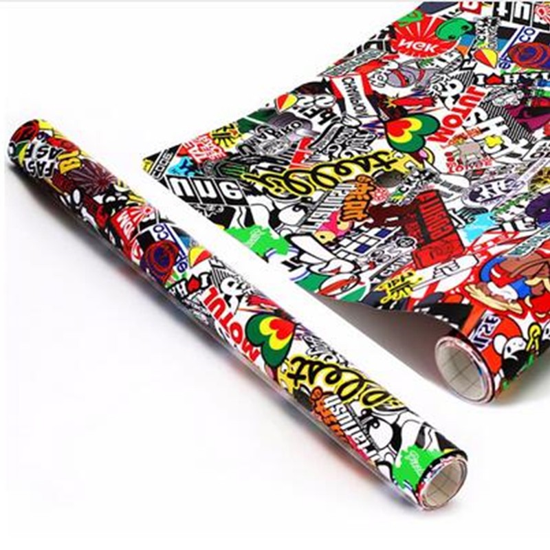 Self-adhesive Car Sticker Bomb Wrap Sheet Panda Cartoon Graffiti Decal Decor