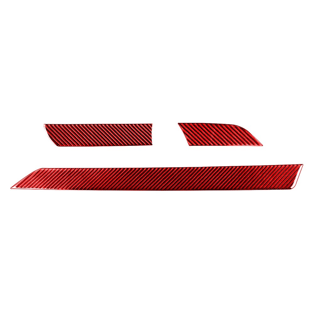 Carbon Fiber Red Dashboard Panel Cover Trim For Toyota Tundra 2014-2021 LHD 3PCS