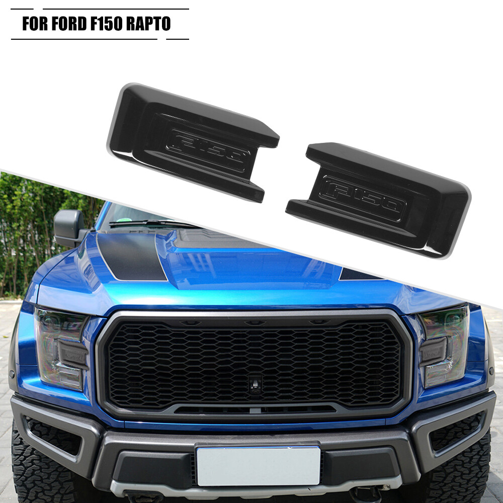 Carbon Front Grille Headlight Corner Bezel Covers For Ford F150 Raptor 2015-2020