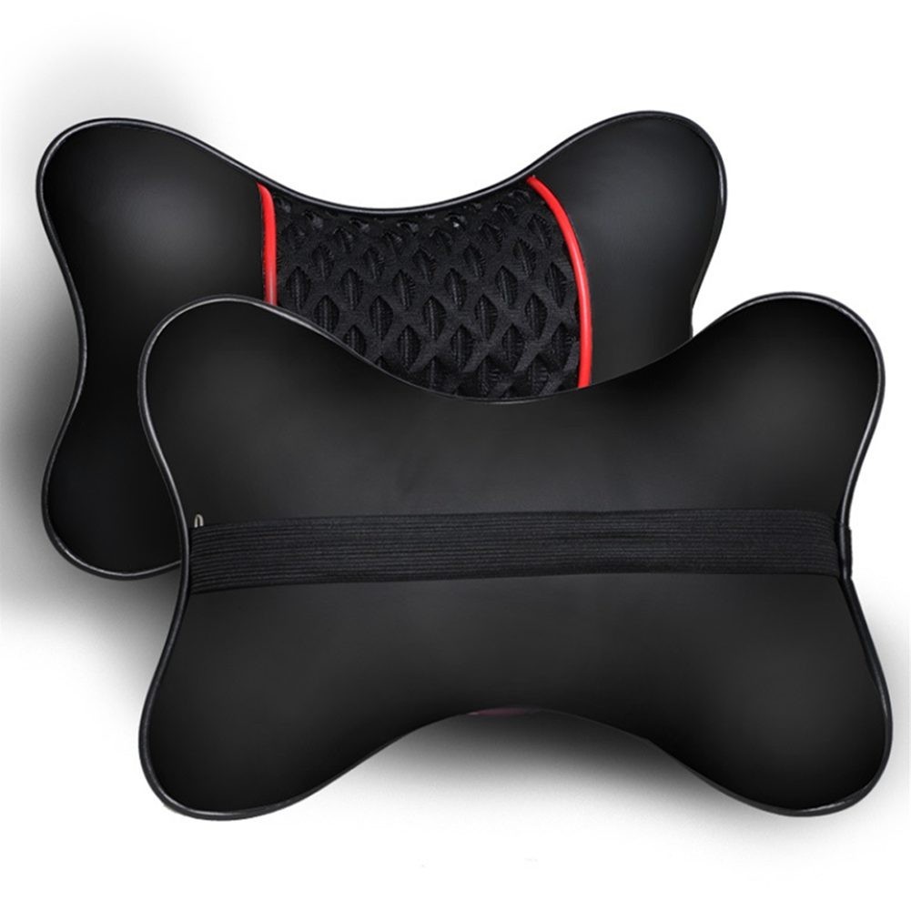 High Quality PU Leather Head Neck Rest for Car For Seats 2pcs Travel Comfort