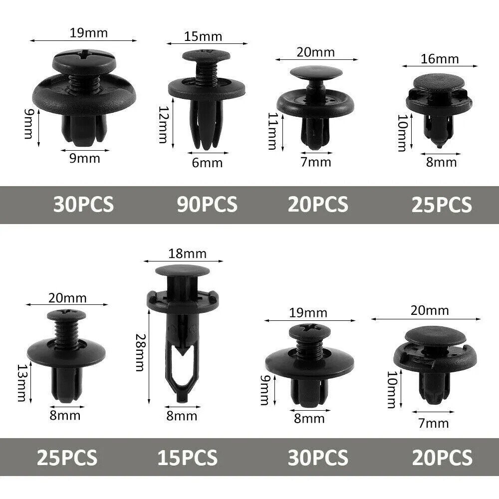 620Pcs Car Retainer Auto Fasteners Push Trim Plastic Clips Pin Rivet Bumper Kit