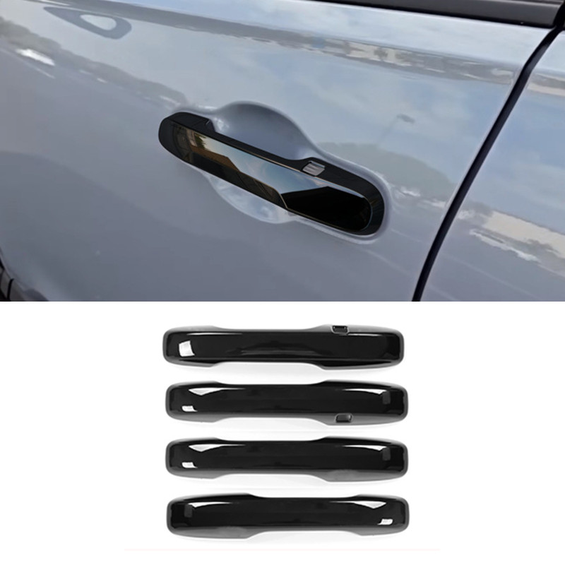 Bright black Front Door Handles Cover Trim 4pc For Honda Pilot 2023-2026