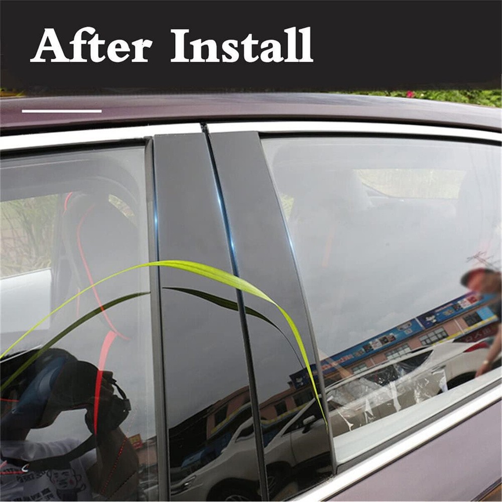 4Pcs Outer Door Pillar Window Trim Black Polycarbonate For Dodge Ram 1994-2001