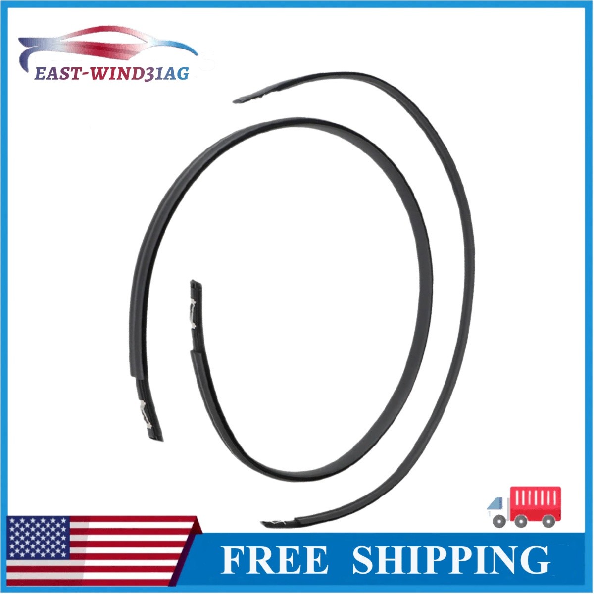 Pair New Black Roof Trim Molding Kit For 2012-2015 Honda Civic Sedan 4-Door