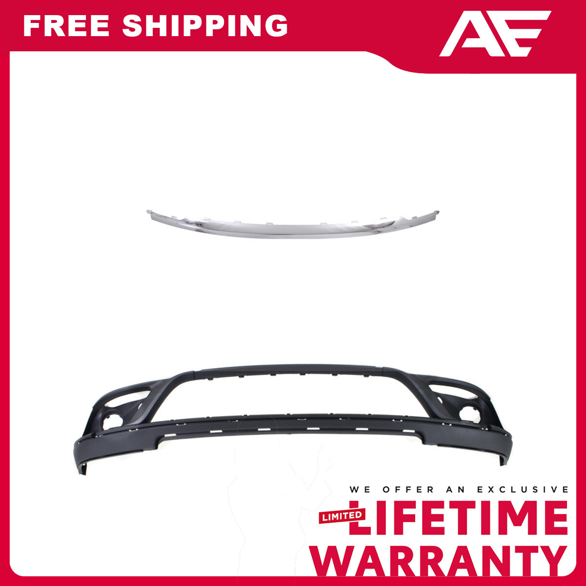 Front Bumper Cover + Trim Kit For 2014-2020 Dodge Durango