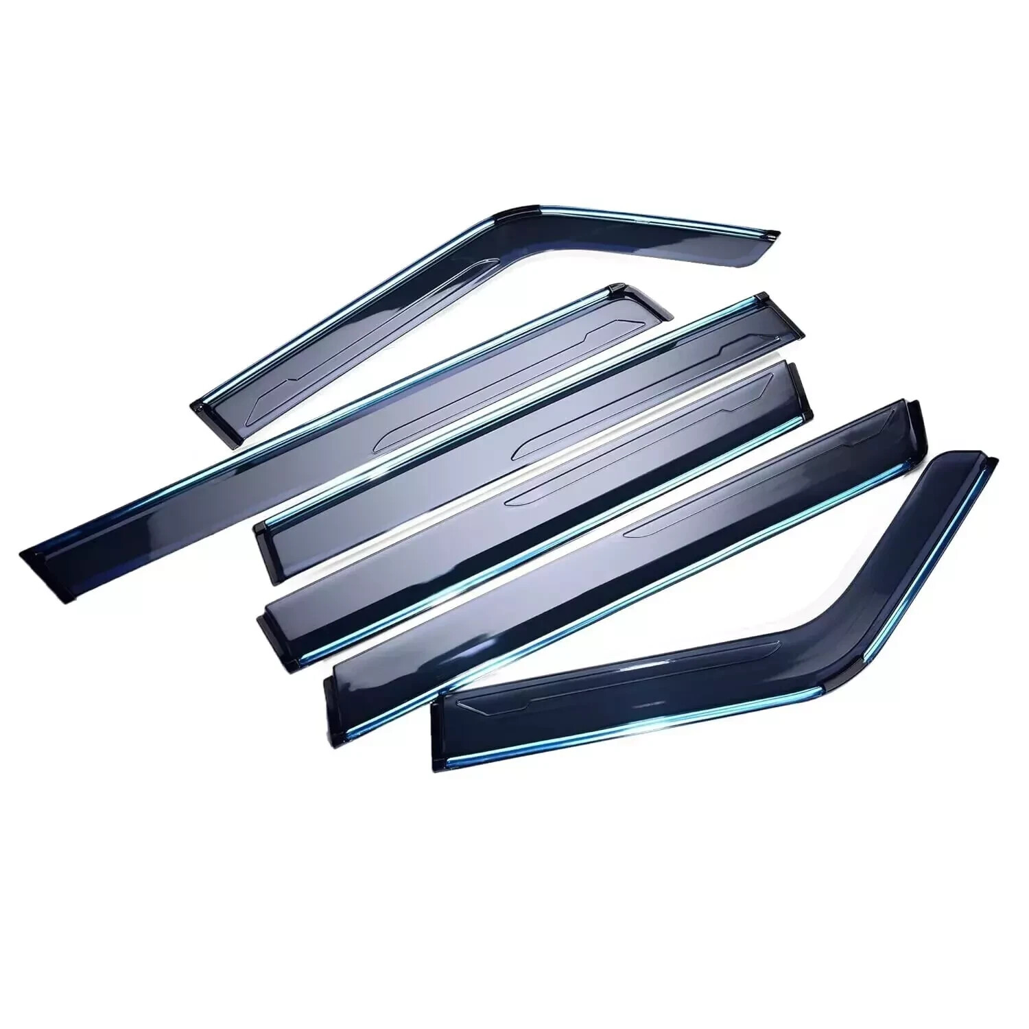 Protected Car Rain Guard with Chrome Liner Durable Door Visor Set