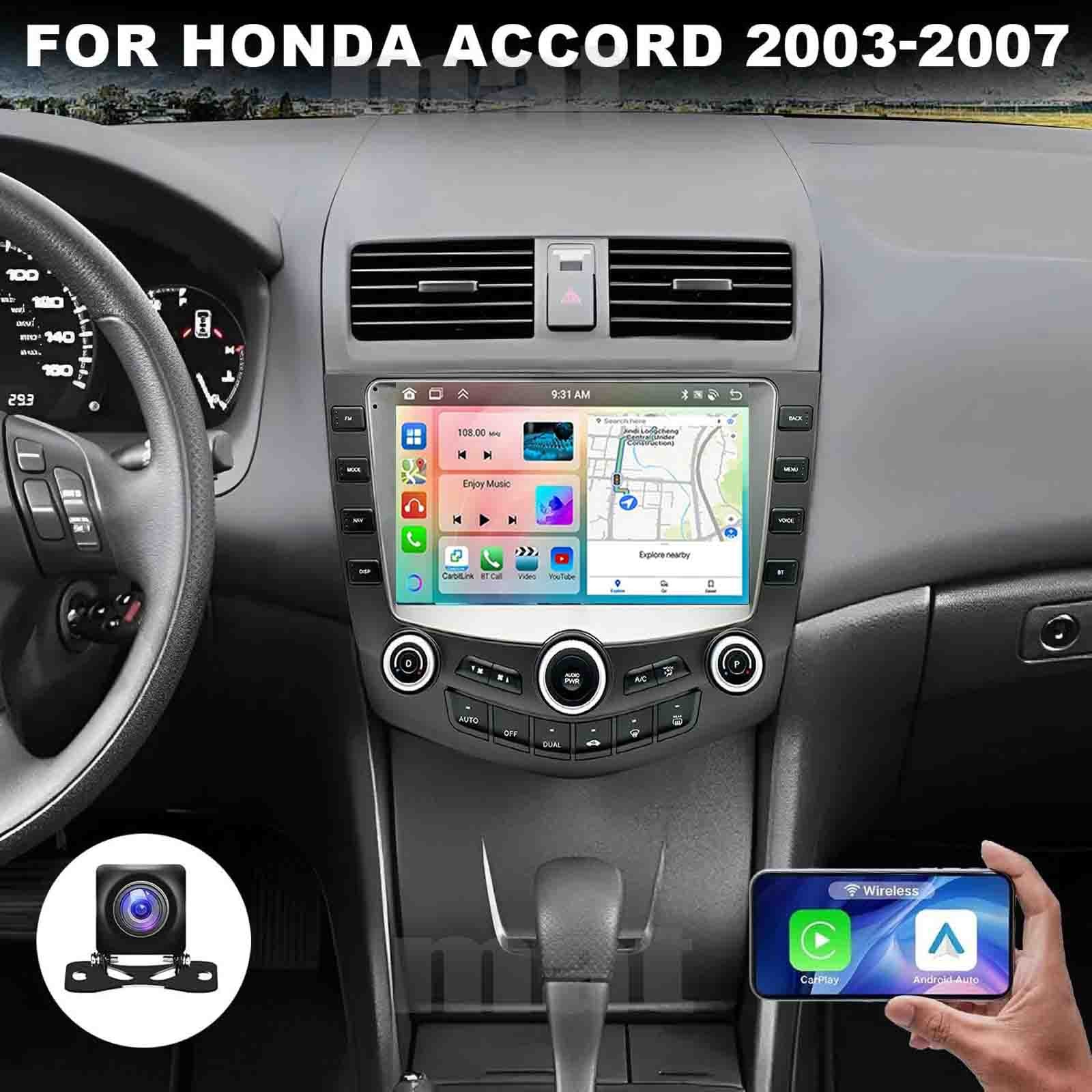 Android 14 Car Stereo Radio GPS Carplay Navi FM/RDS For Honda Accord 2003-2007