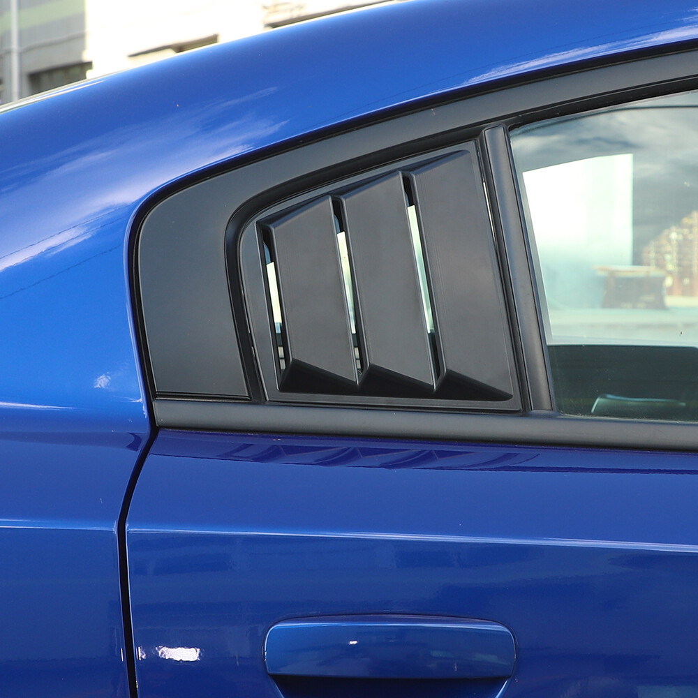 Black Side Window Louvers Air Vent Shades Cover Blinds for Dodge Charger 2011+