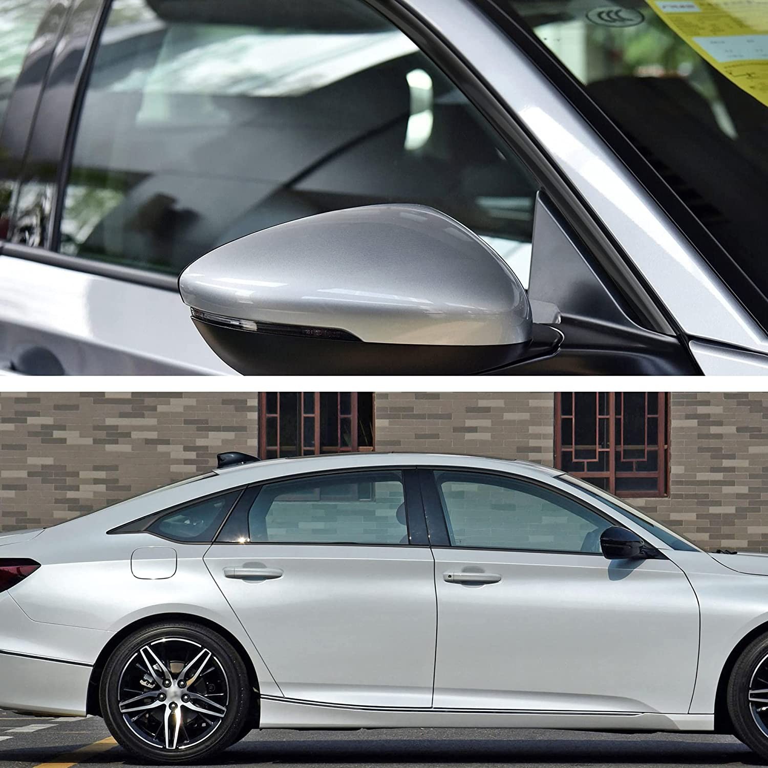 Gloss Blk Chrome Eliminate Window Trim Vinyl Kit For 2018-22 Honda Accord Sedan