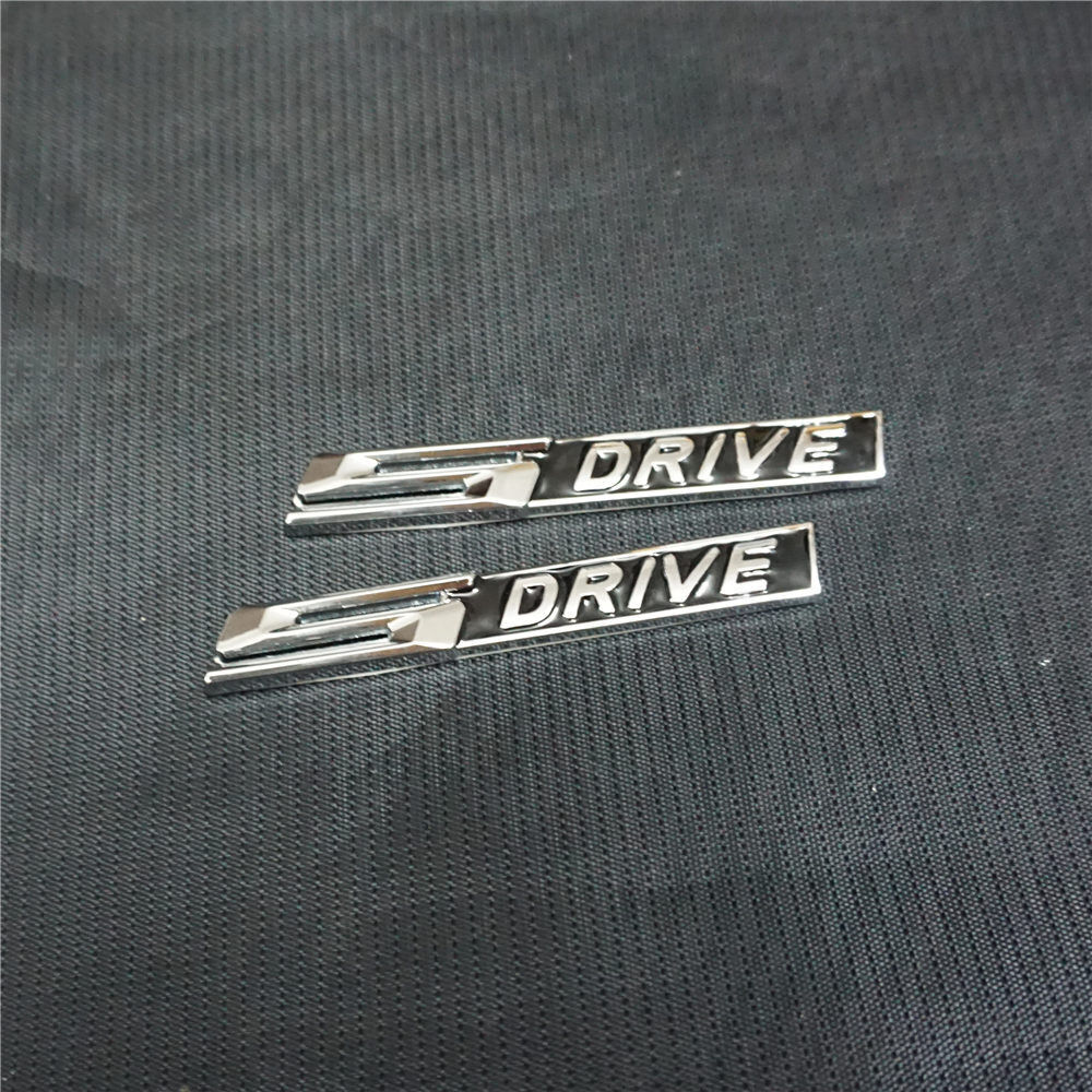 2x SDRIVE Black Glossy Metal Sticker Badge Emblem Decal Coupe Motors Convertible