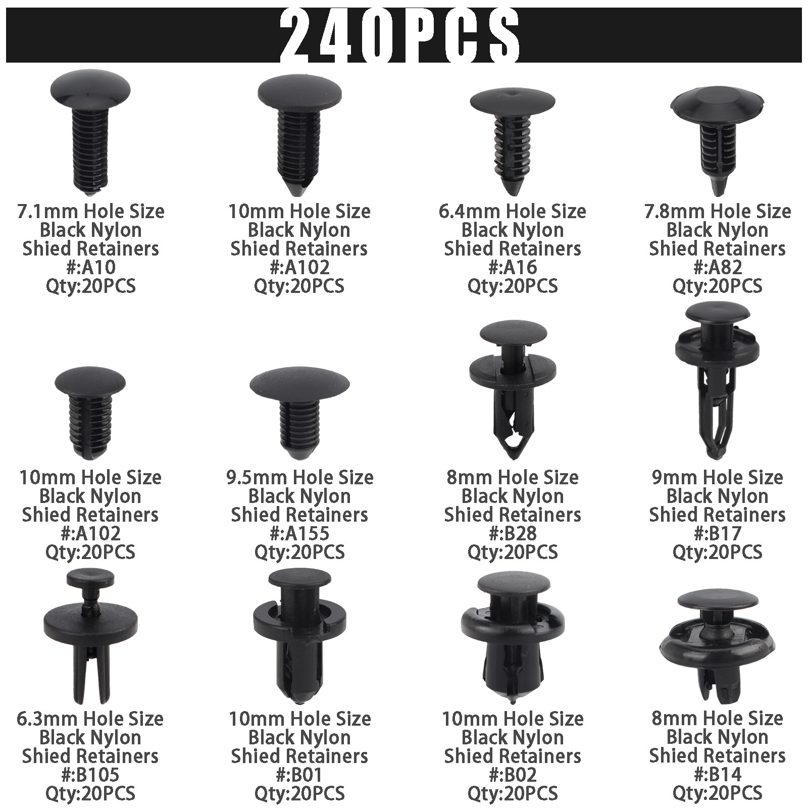 For Honda Fit Odyssey Pilot Prelude S2000 Ridgeline Fasteners Retainers Clips