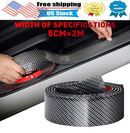 Carbon Fiber Car Door Sticker Body Protector Scuff Cover Sill Anti Scratch Guard