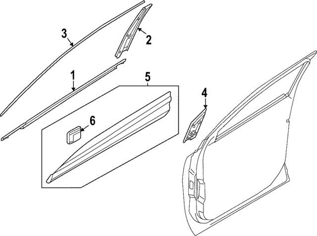 Genuine Kia Body Side Molding 87721-DW300