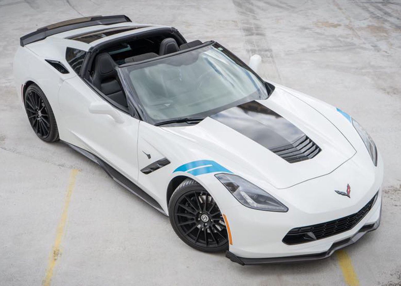 For 14-19 Corvette C7 Z06 Style CARBON Flash METALLIC Side Skirts Rocker Panels
