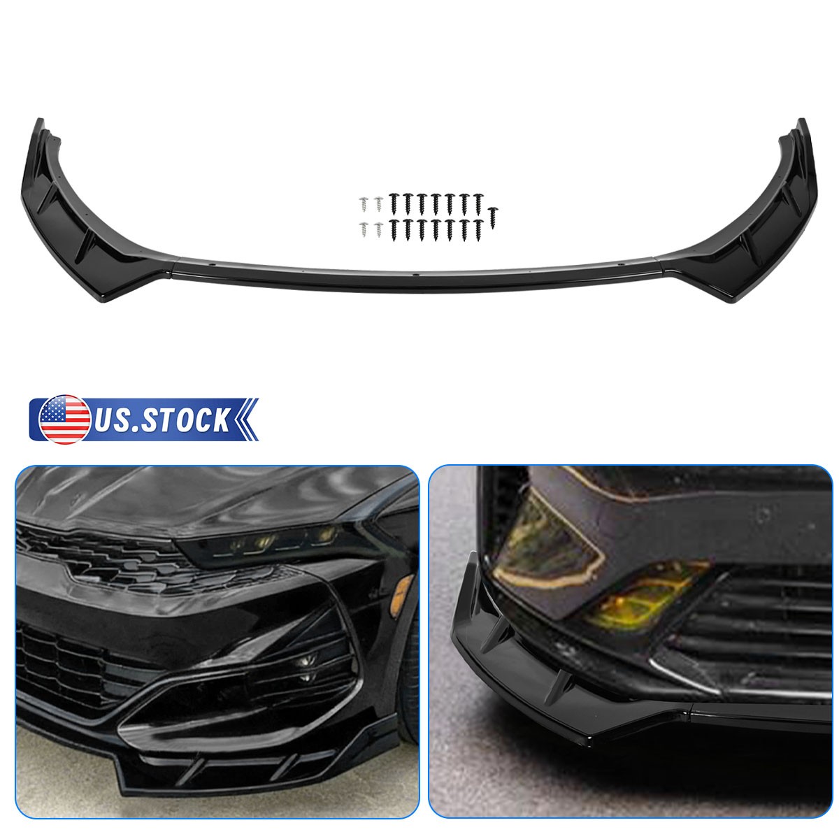 Front Bumper Lip Body Kit Spoiler Chin Glossy Black Fit For Kia K5 2020-2024 USA
