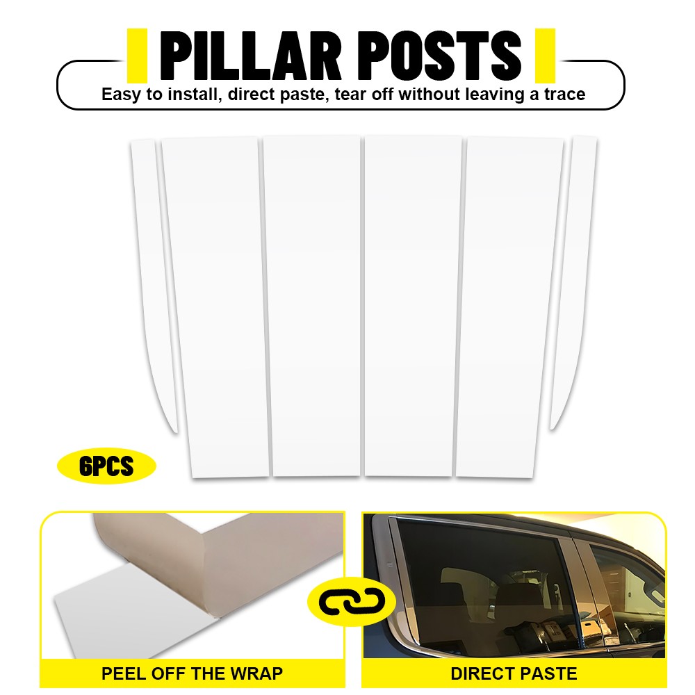 6X Chrome Pillar Posts Window Trim FOR CHEVY SILVERADO GMC SIERRA 1500 2019-2022