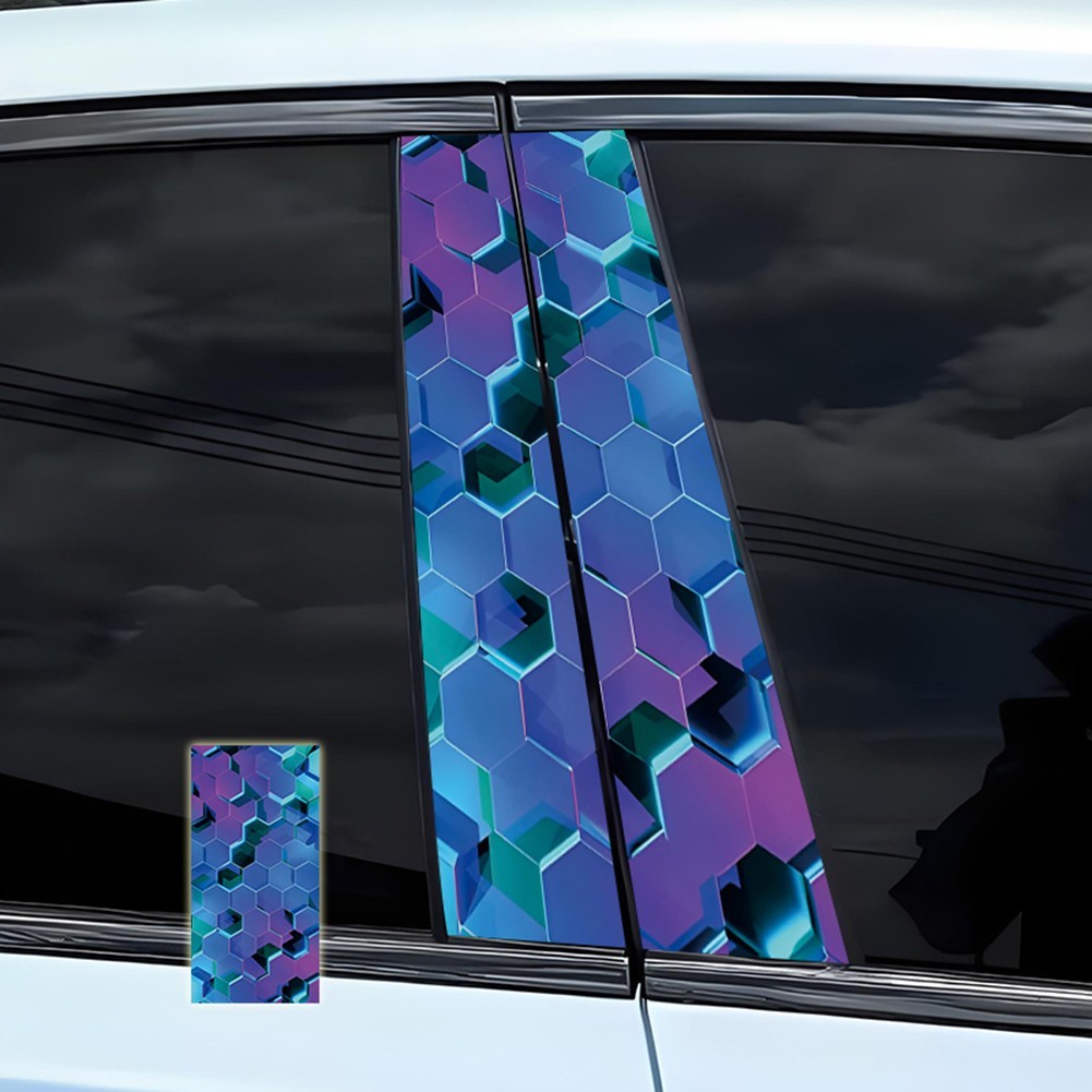 Simple Install For Honeycomb Car B Pillar Waterproof Decal for All Vehicles
