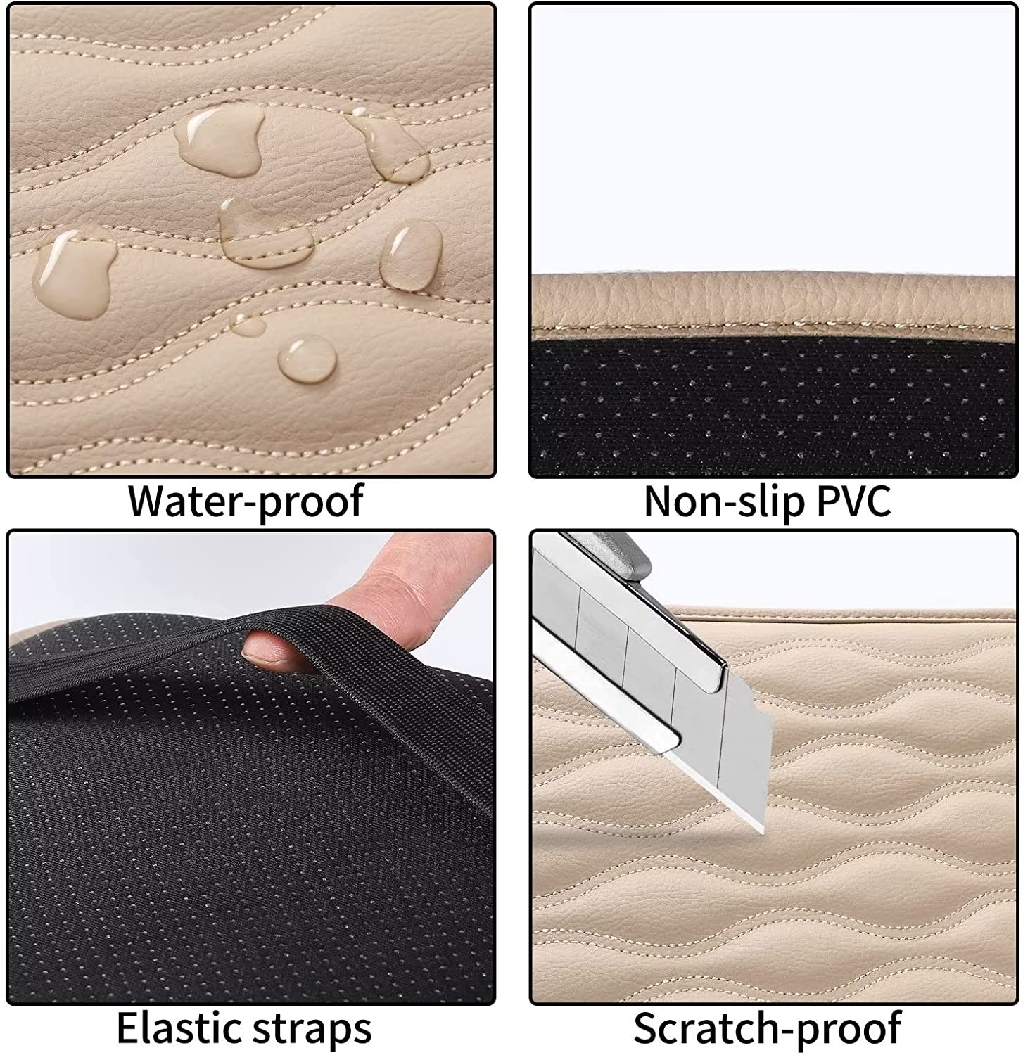 PU Leather Auto Armrest Pad Cover Center Console Box Cushion Mat Car Accessories