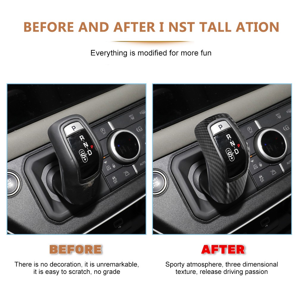 For Land Rover Range Rover Sport Carbon Fiber ABS Shift Knob Head Cover Trim