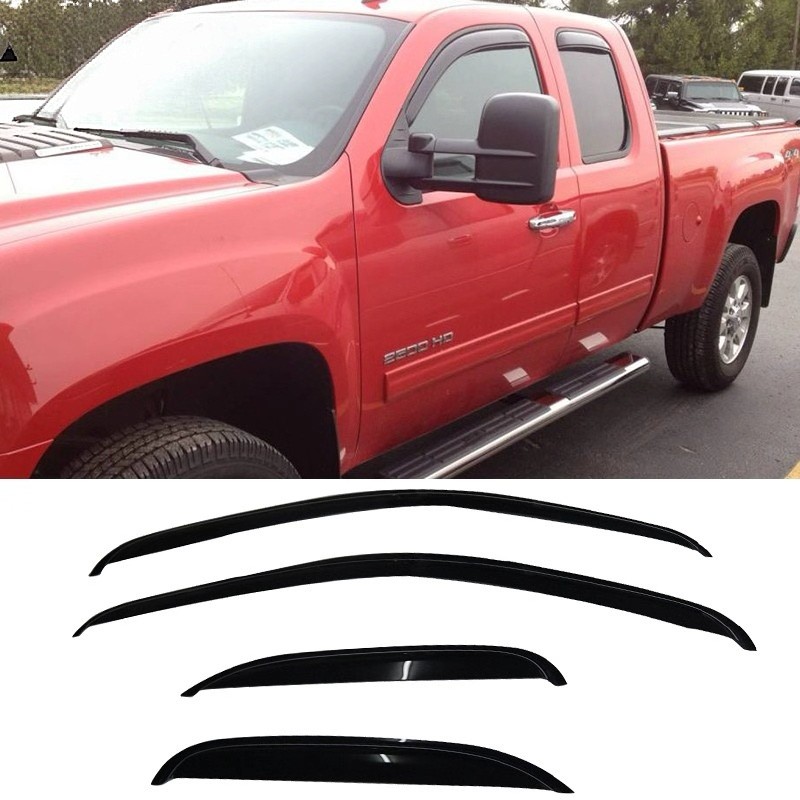 For 2007-2014 Chevy Silverado GMC Sierra Extended Cab Window Visors Guard 4PCS