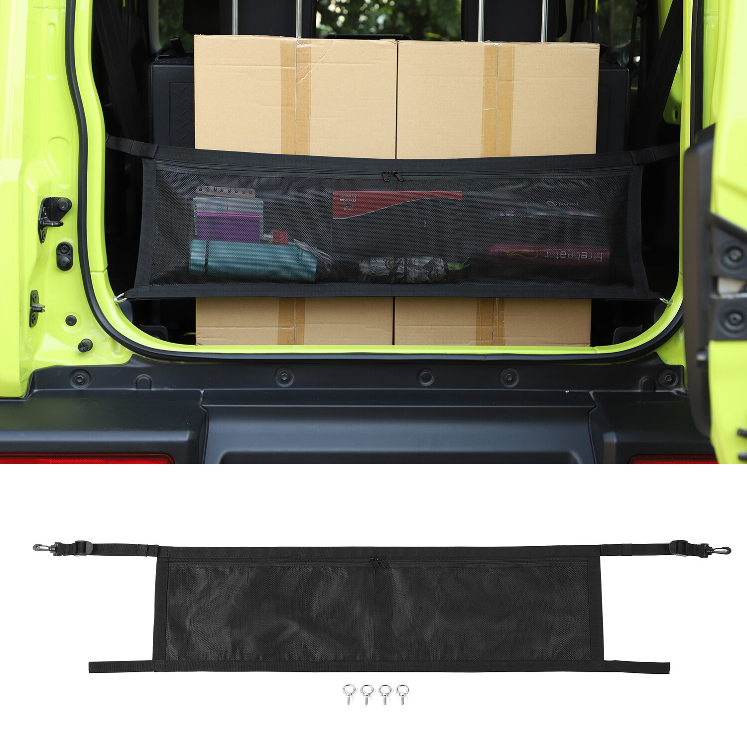 For Suzuki Jimny 2019+ Rear Boot Trunk Cargo Storage Net Mesh Pocket Organiser