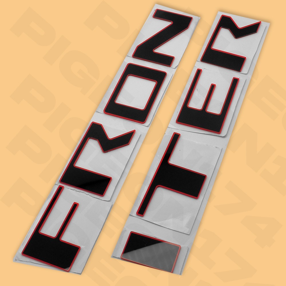 Acrylic Trunk Emblems 3D Black Red For Frontier Letters Tailgate Badge 2022-2025