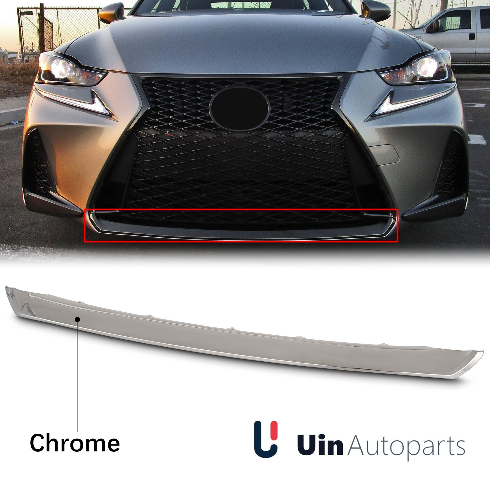 Front Bumper Grille Lower Molding Trim For 2017-2020 Lexus IS300 IS350 F Sport