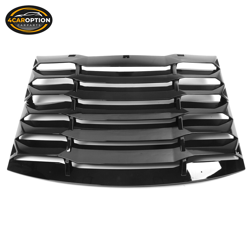Fit 11-23 Dodge Charger Rear Window Louver Cover IKON Style Gloss Black ABS 2PCS