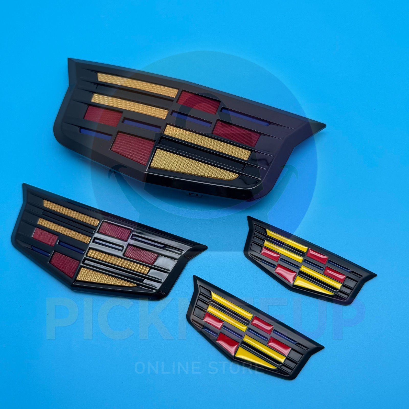 Front Grille Rear Fender Trunk Emblems Badges Fit 2015-2017 ATS XTS XT5 (4PCS)