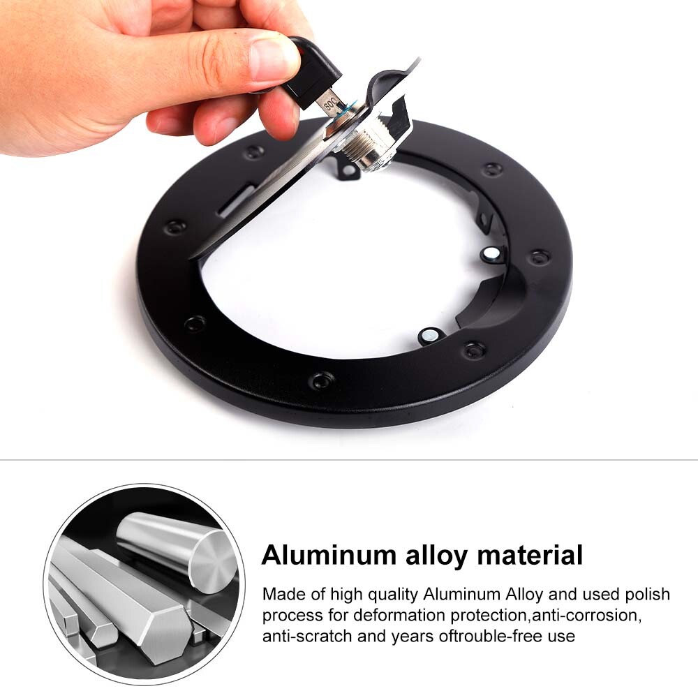 Fuel Filler Door Steel Gas Fuel Tank Cap Cover+Lock for 07-18 Jeep Wrangler JK