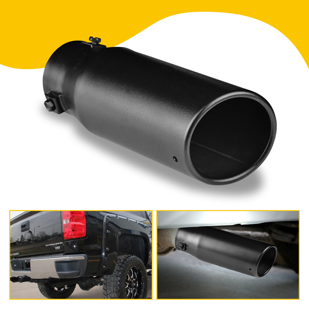Black Steel Car Stainless Pipe Exhaust Tail Tip Muffler Accessories Universal