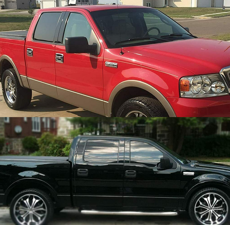 4PC Glossy Black Pillar Post For 2004-2014 Ford F-150 F150 Door Trim Cover Parts