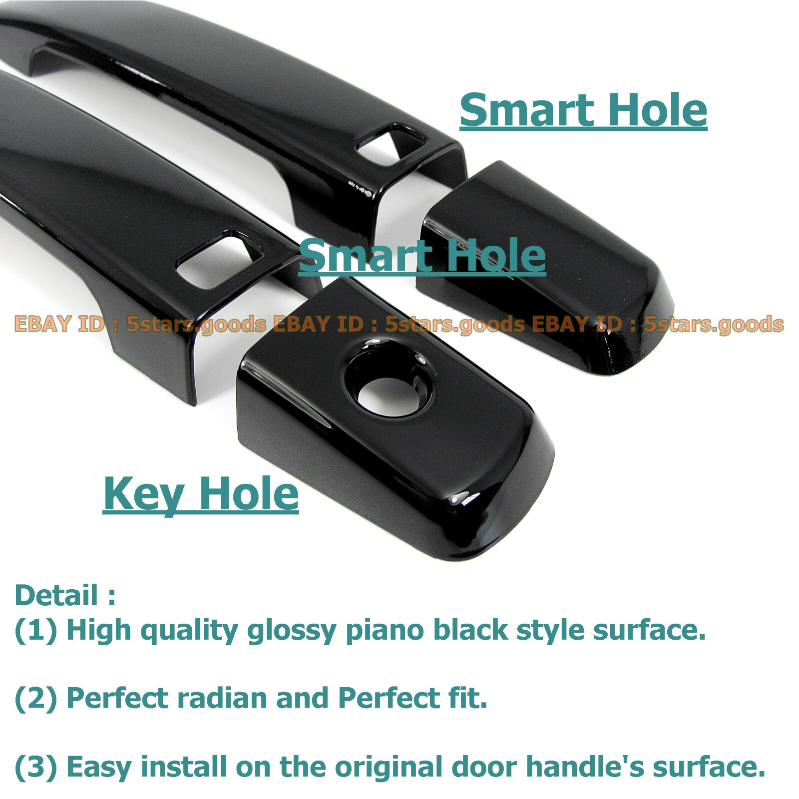 Glossy Black Cover For Infiniti G G37 Coupe Convertible IPL Smart Door Handle