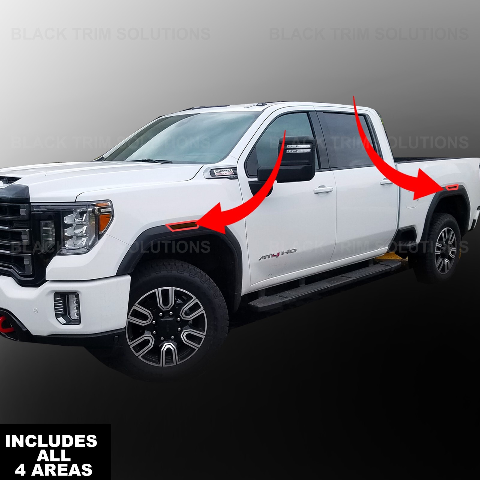 For 2020 2021 2022 2023 Gmc Sierra 2500 Dark Smoke Tint Side Marker Decals x4