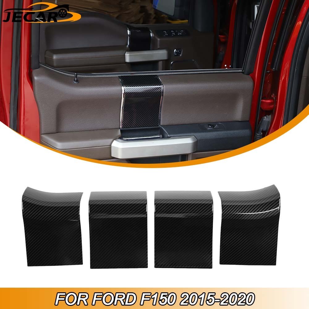 Interior Door Handle Panel Cover Top Trim Bezel For Ford F150 2015+Carbon Fiber