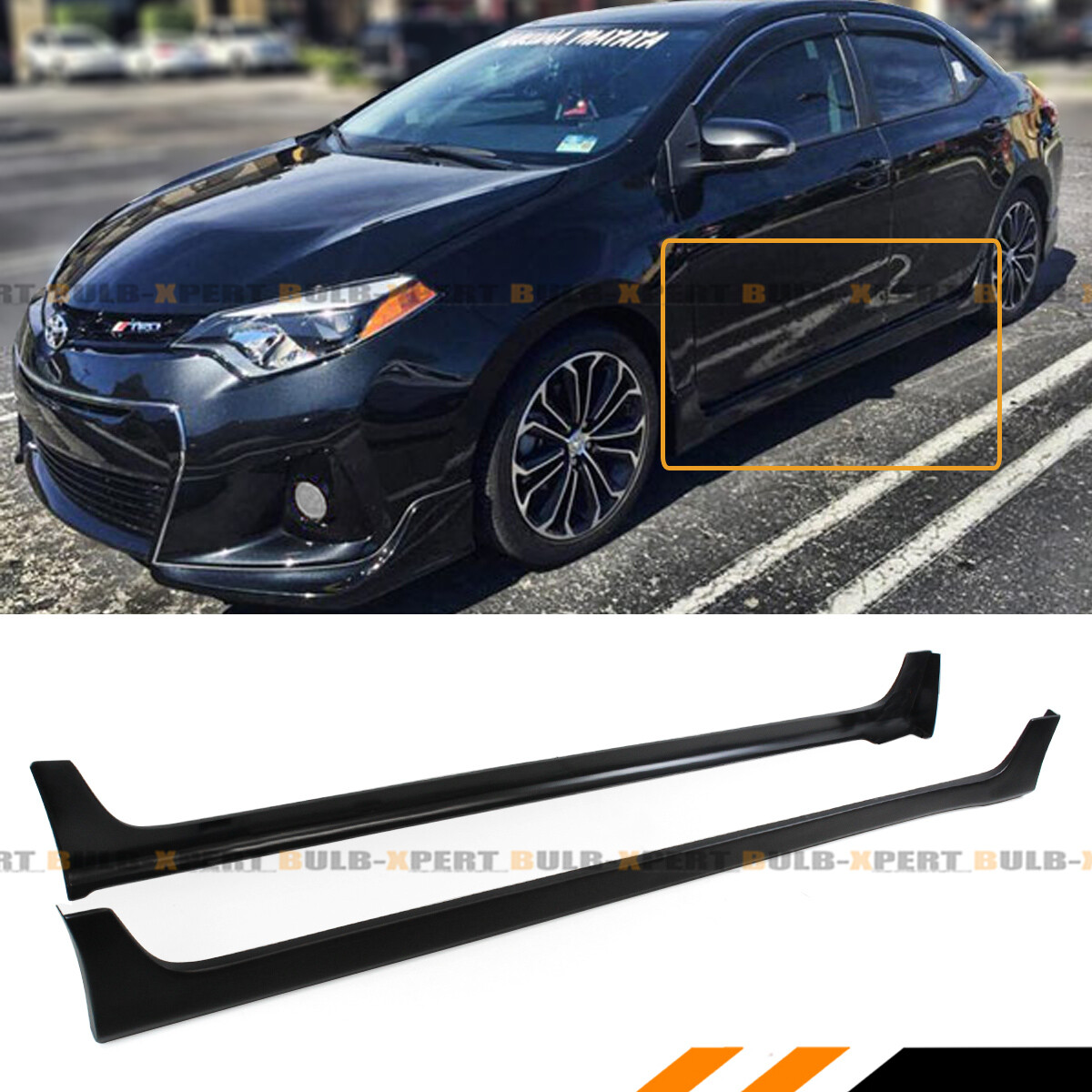 FOR 14-19 TOYOTA COROLLA LE S SE XSE 4DR SEDAN JDM SIDE SKIRT EXTENSION SPLITTER