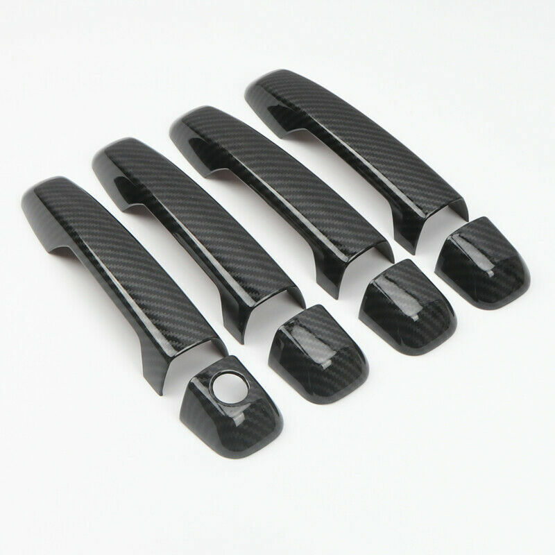 Carbon Fiber Look Side Door Handle Cover Trim 8pcs For 4Runner 2010-2019
