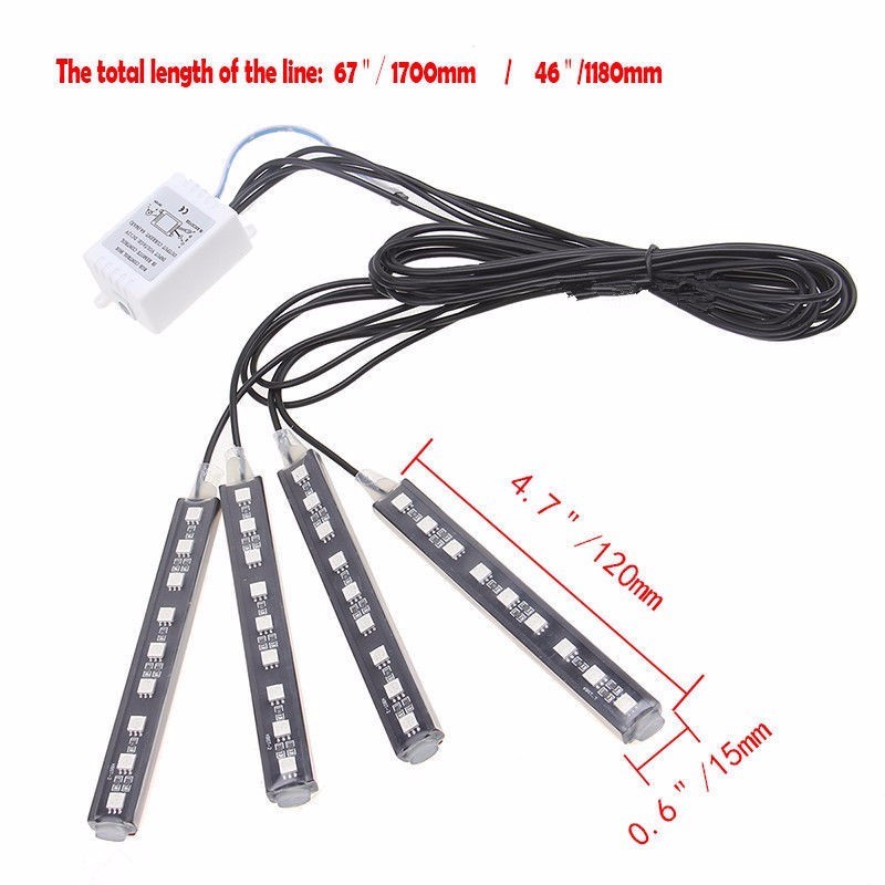 LED Car Interior Accessories Floor Decorative Atmosphere Strip Lamp Lights