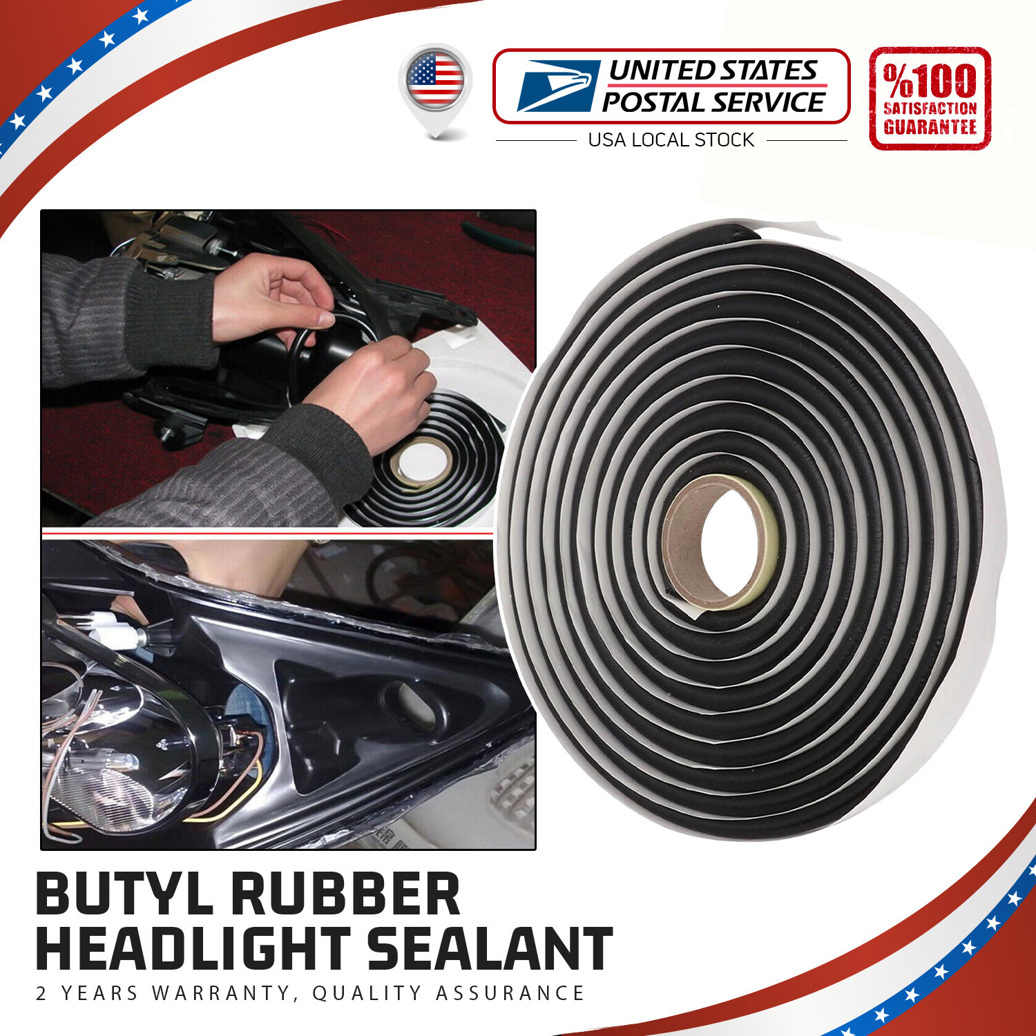 13FT Butyl Rubber Glue Headlight Sealant Rope Windows Doors and Windshield US