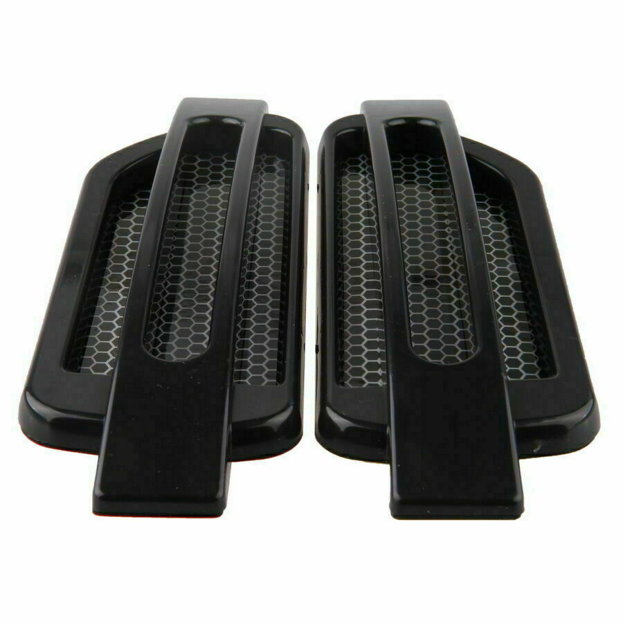 2x Universal Car Side Air Intake Flow Vent Decorative Fender Cover Stickers Trim