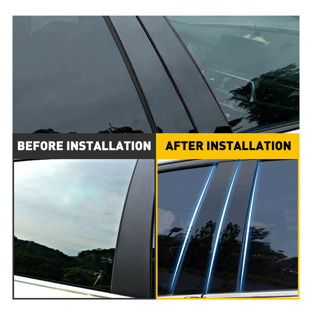 6PCS Door Window Pillar Post Cover Trim For Toyota Camry 2012-2017 Accessories