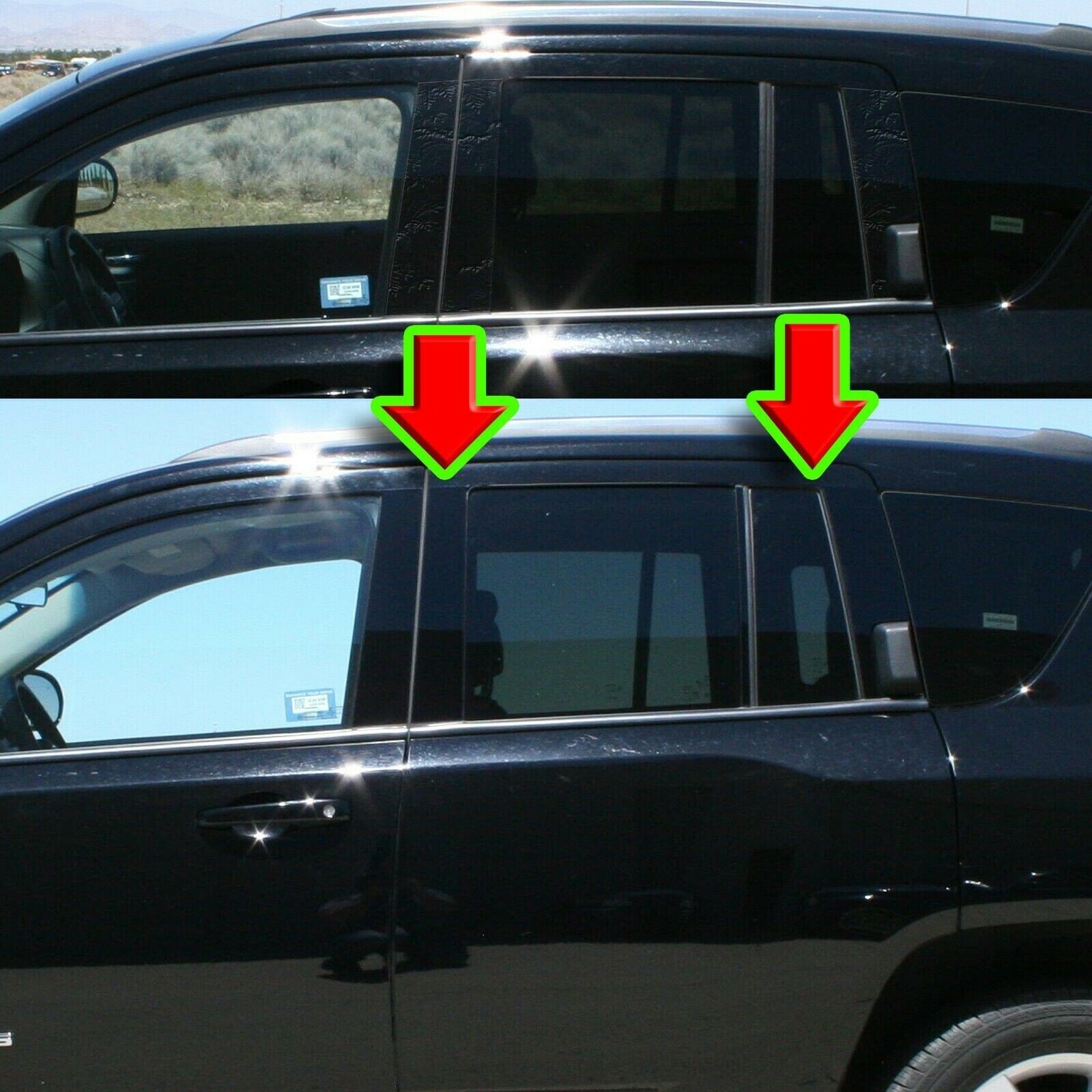 Black Pillar Trim for Buick Enclave 07-17 10pc Set Door Cover Piano Post