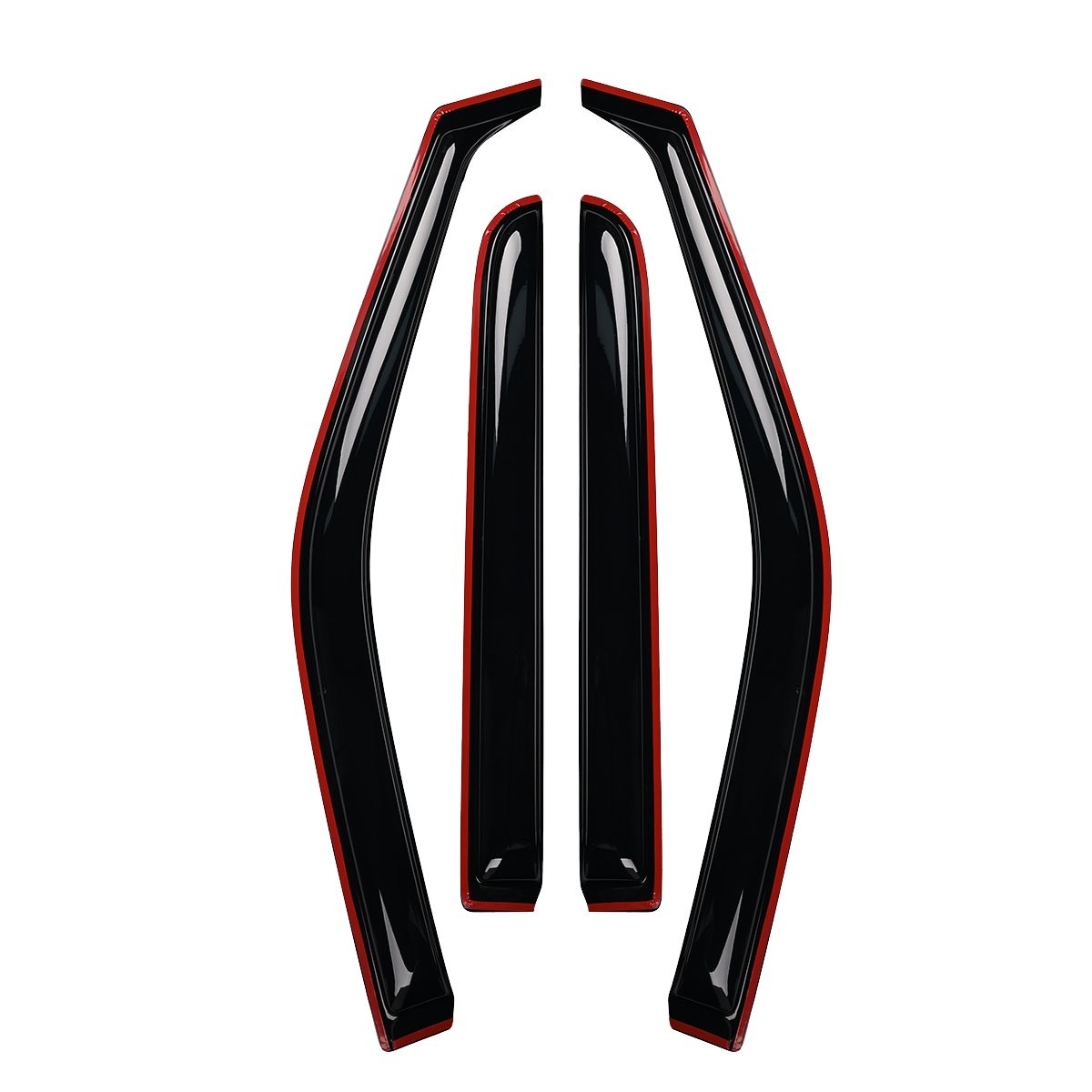 Black IN-CHANNEL Side Window Rain Guards Replace for Ford F-150 Crew Cab 2015-22