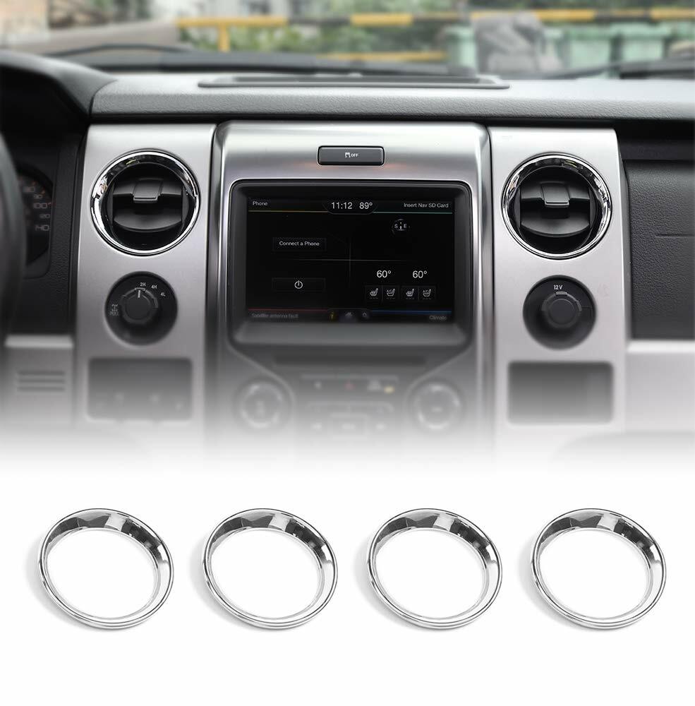 4X Central Console Air Conditioning Vent Outlet Trim Ring for 09-14 Ford F150 T