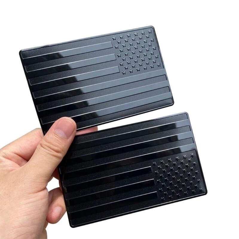 NEW 2PCS USA Flag Sticker American Car Truck Decal Emblem Black US