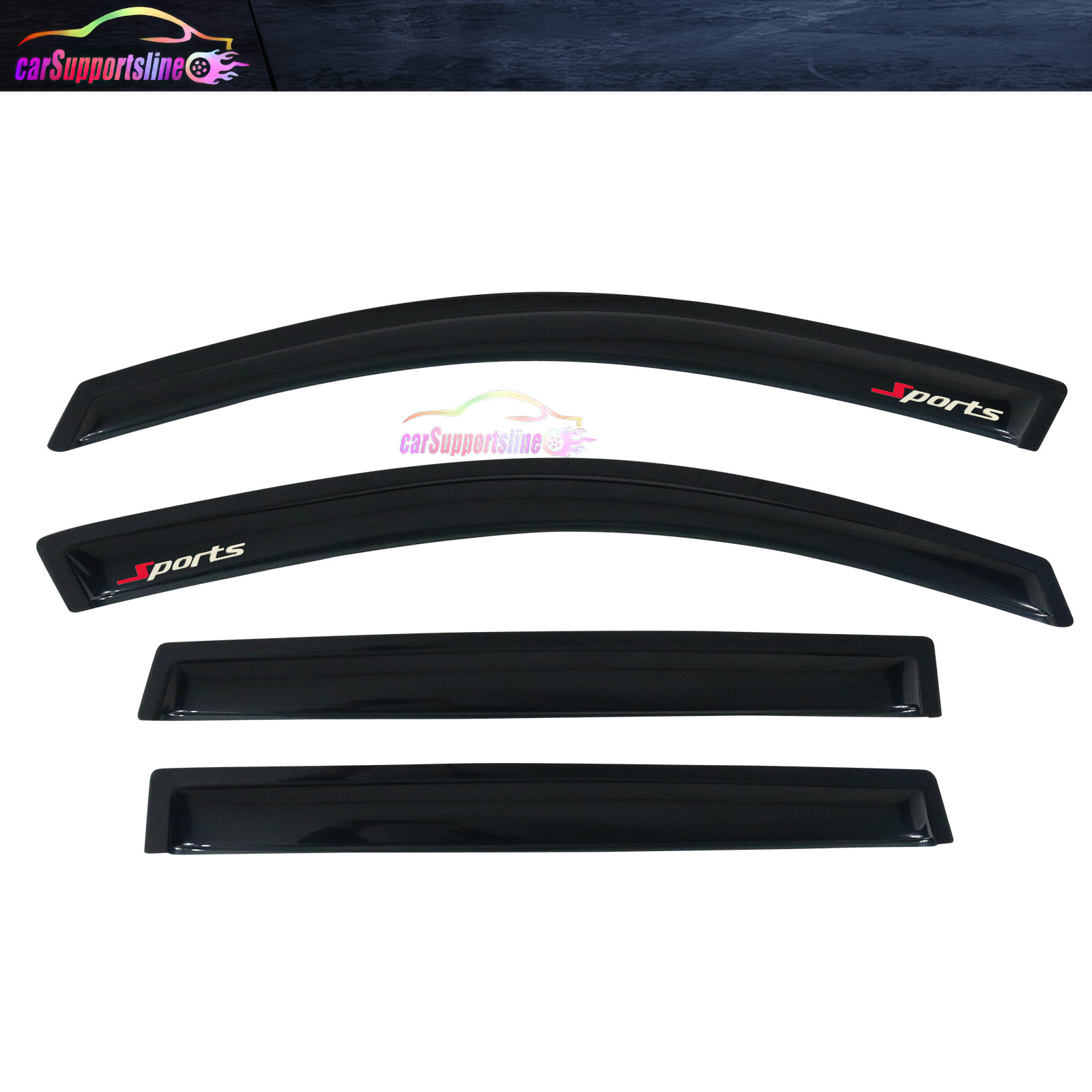 Fits 07-13 Acura MDX Slim Style Window Visor Wind Deflector w/ 3D Sport