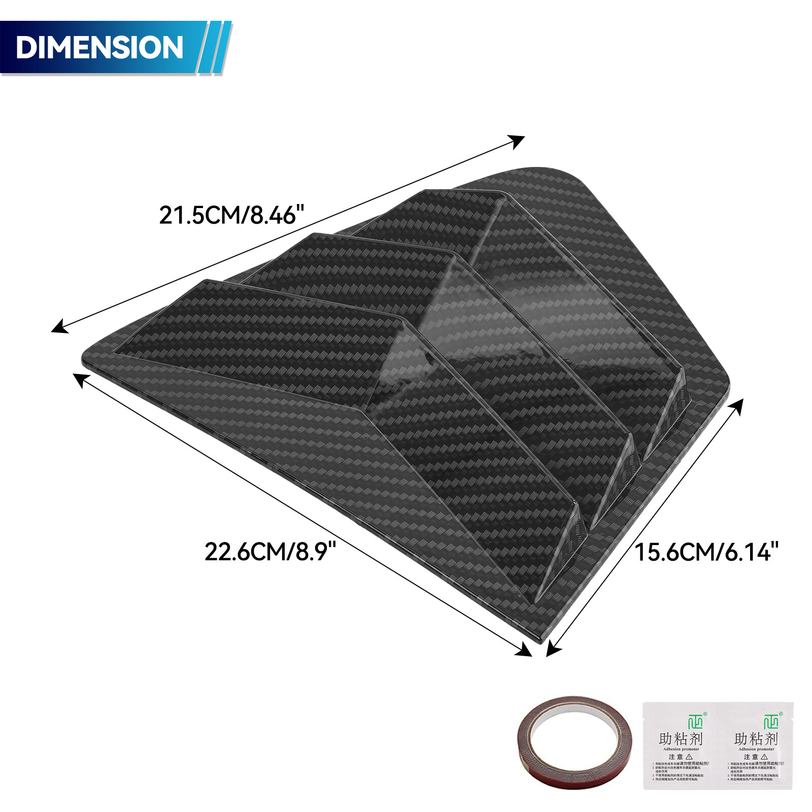 Air Vent Window Louver Cover Carbon Fiber L+R For HONDA Civic 2011-2015 Car Side