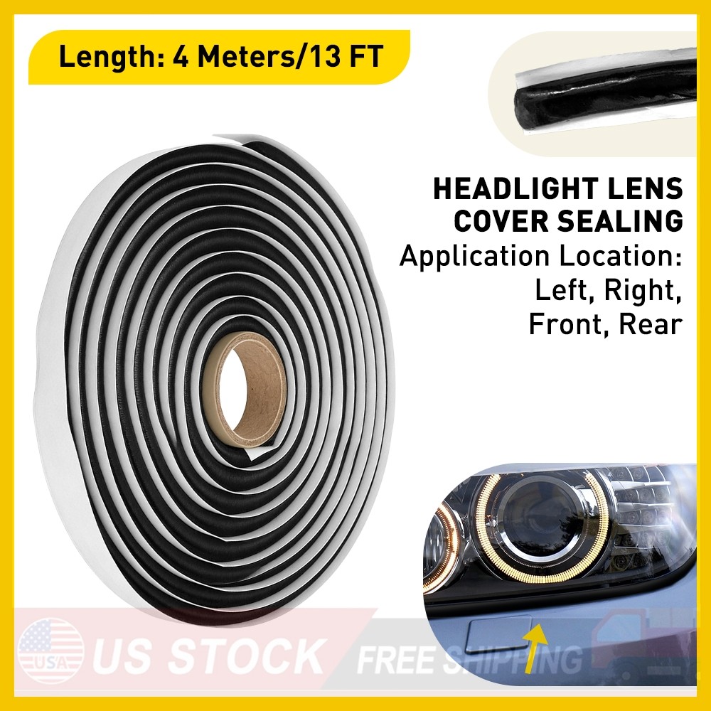 13ft 0.35″ Thick Butyl Tape Rubber Glue Headlight Sealant Retrofit Reseal Door