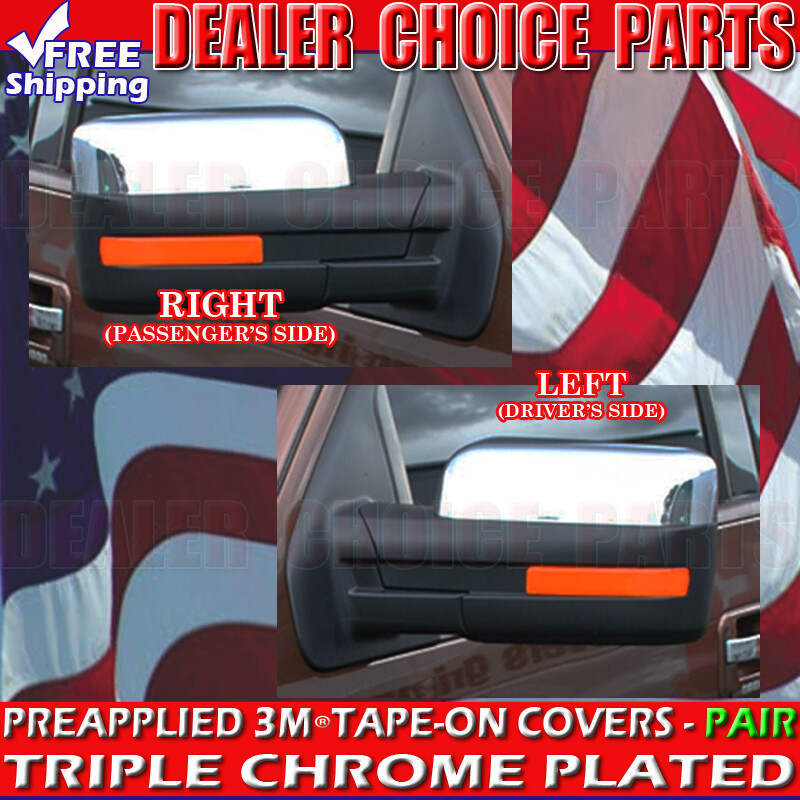 2009 2010 2011 2012 2013 2014 FORD F150 CHROME Mirror COVERS Non-Towing Top Half